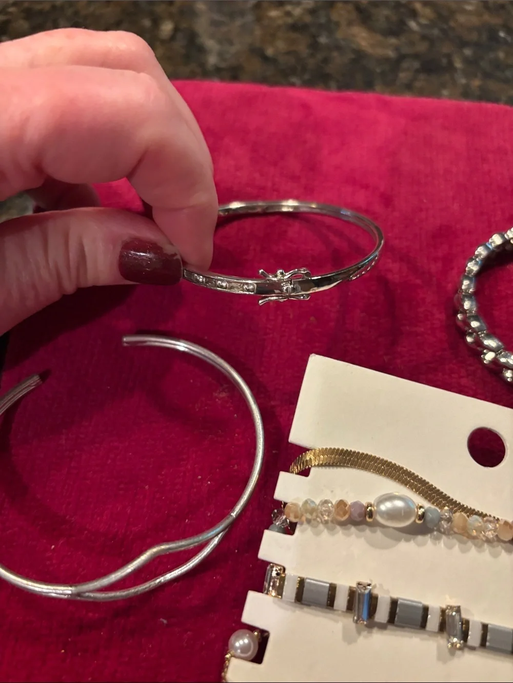 Express Silver & Pearlescent Mixed Bracelet Set